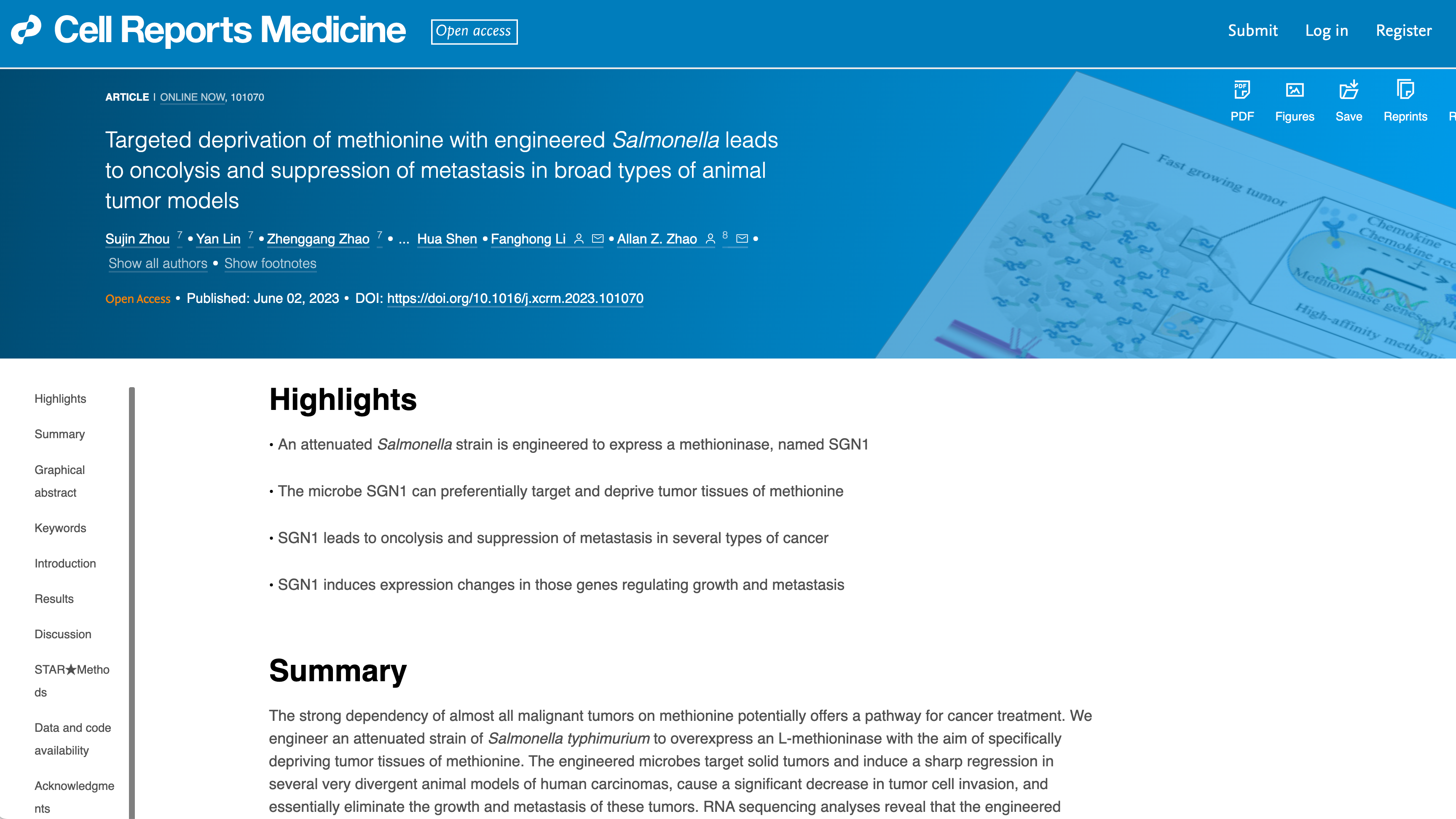 Menurut sebuah studi terbaru yang diterbitkan Jumat di jurnal Cell Reports Medicine ilmuwan Tiongkok telah mengembangkan teknologi baru yang berpotensi menahan pertumbuhan dan metastasis dari spektrum luas tumor ganas padat