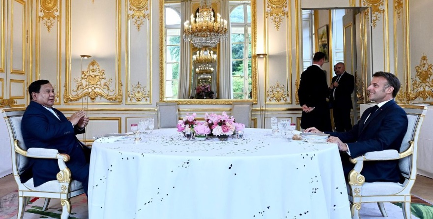 Presiden Prabowo Hadiri Jamuan Santap Malam Privat Bersama Presiden Macron
